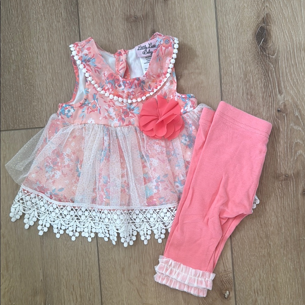 Little Lass Pink Floral Kids Matching Set